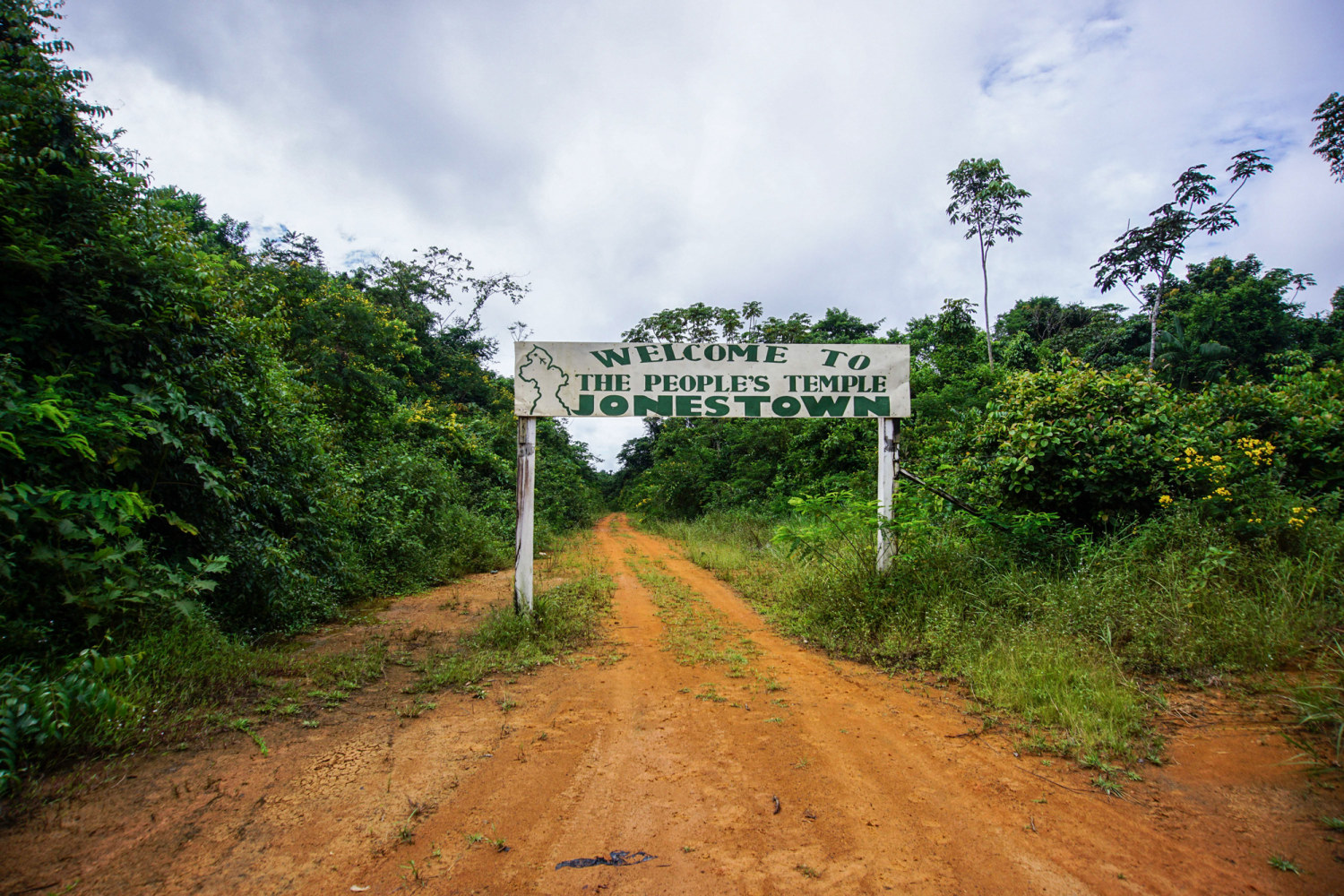 Jonestown memorial site in the jungle of Northwest Guyana