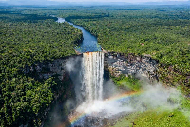 Majestic Kaieteur Falls cascading into the gorge below