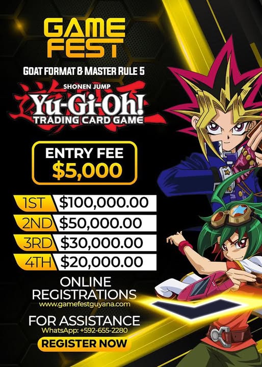 Yu-Gi-Oh Trading Card Game tournament at GameFest 2026 — entry $5,000, top prize $100,000