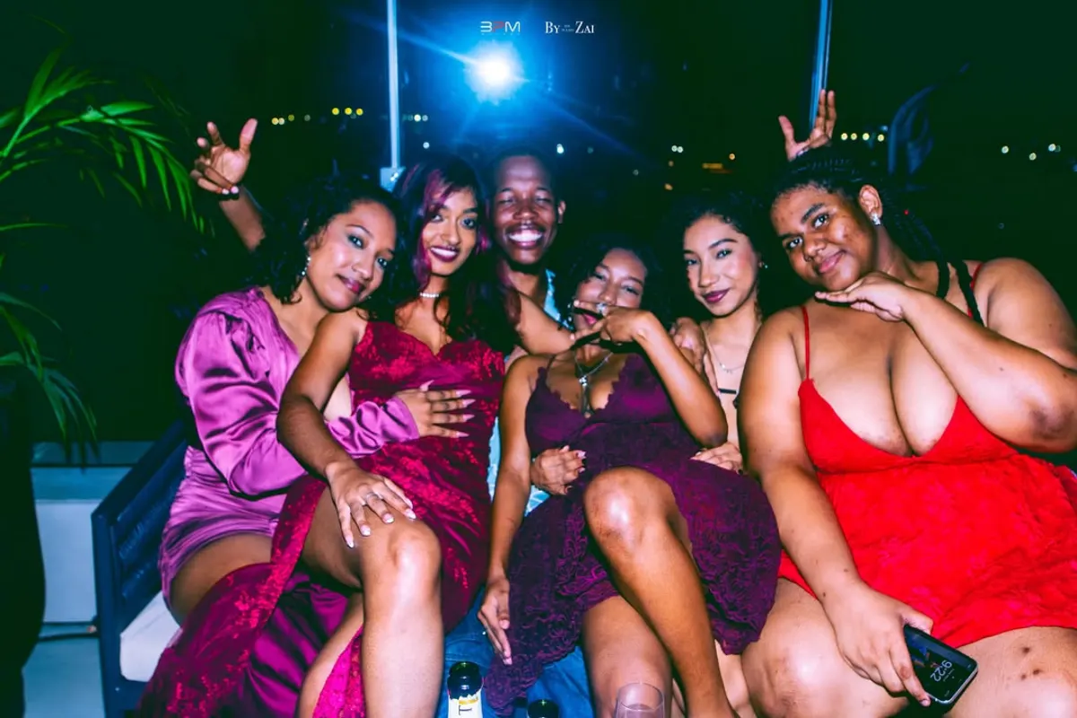 Group of GEMF launch attendees celebrating together at the BPM Guyana reveal night