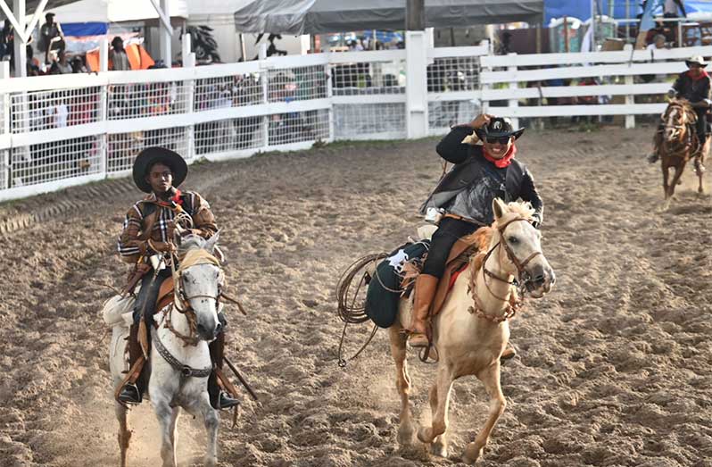 Cowboys competing at the annual Rupununi Rodeo in Lethem