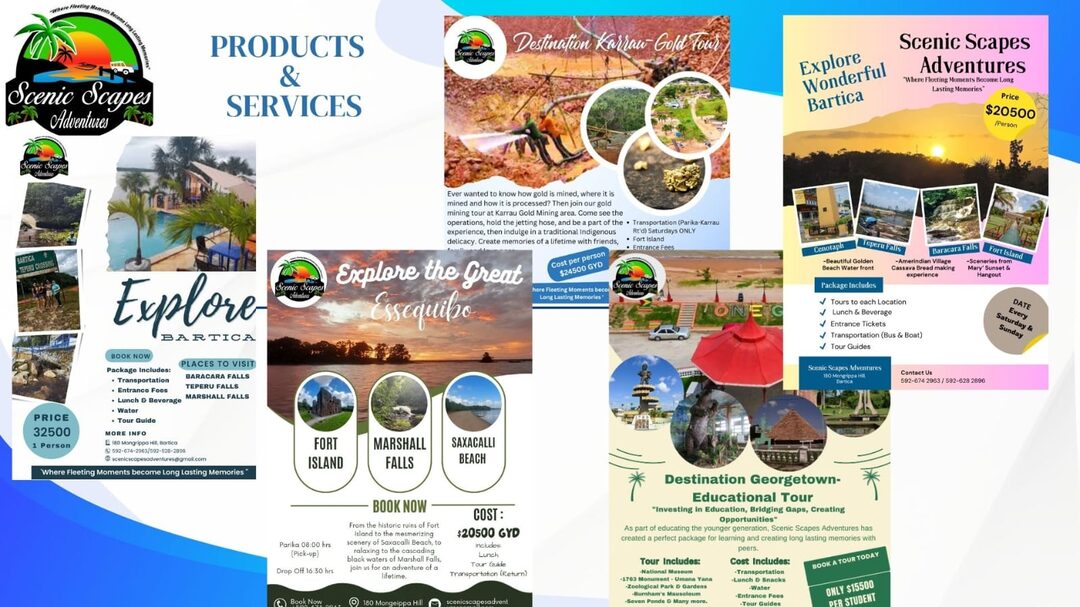 Scenic Scapes Adventures — Products and Services overview