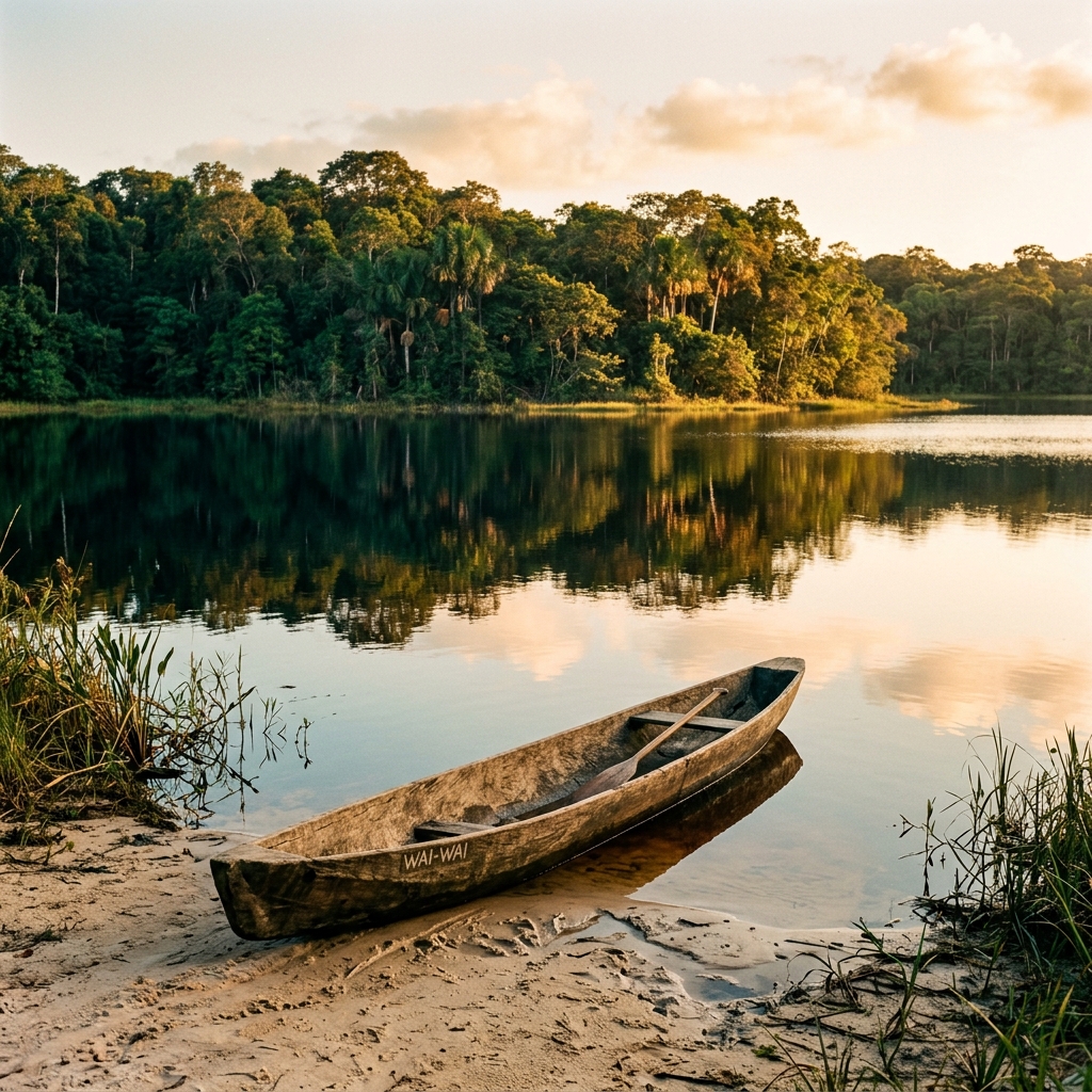 Lake Capoey black-water beach in Region 2 Guyana