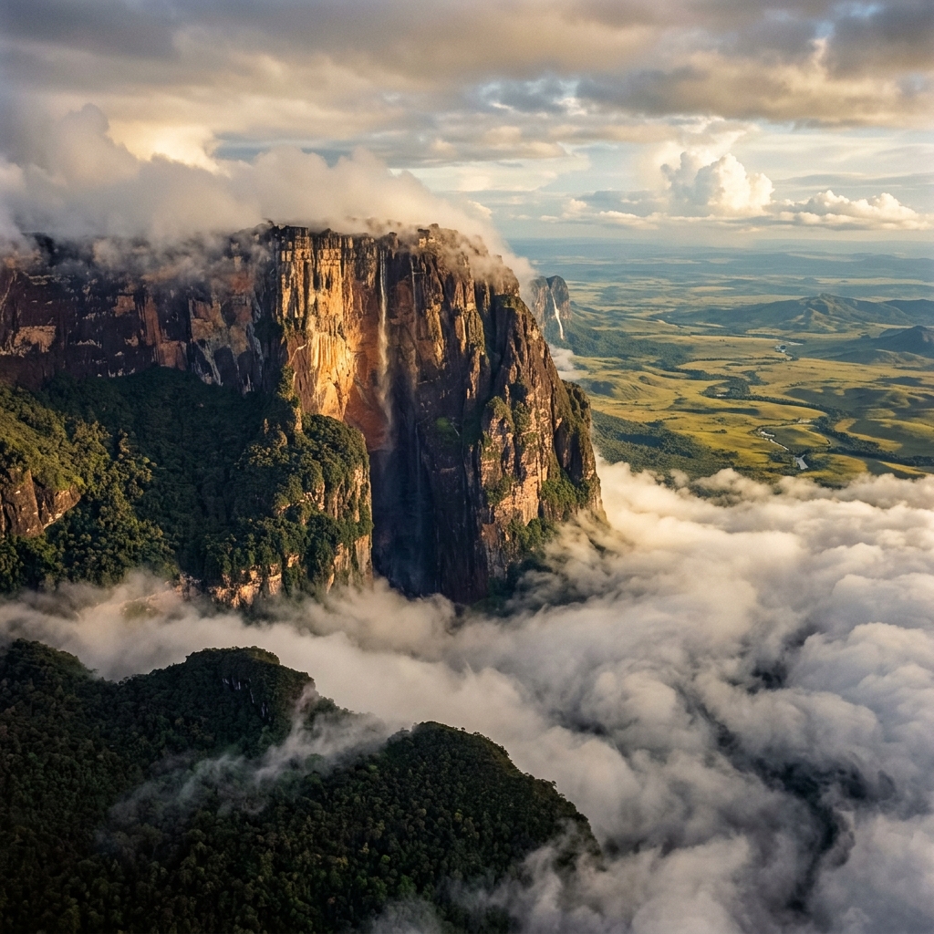 Mount Roraima tabletop tepui emerging from clouds — Guyana's Lost World