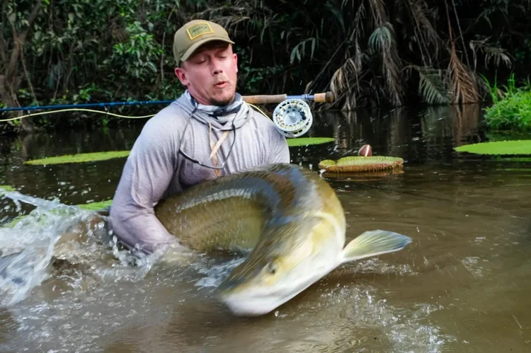 Arapaima fishing on the Rewa River, Guyana