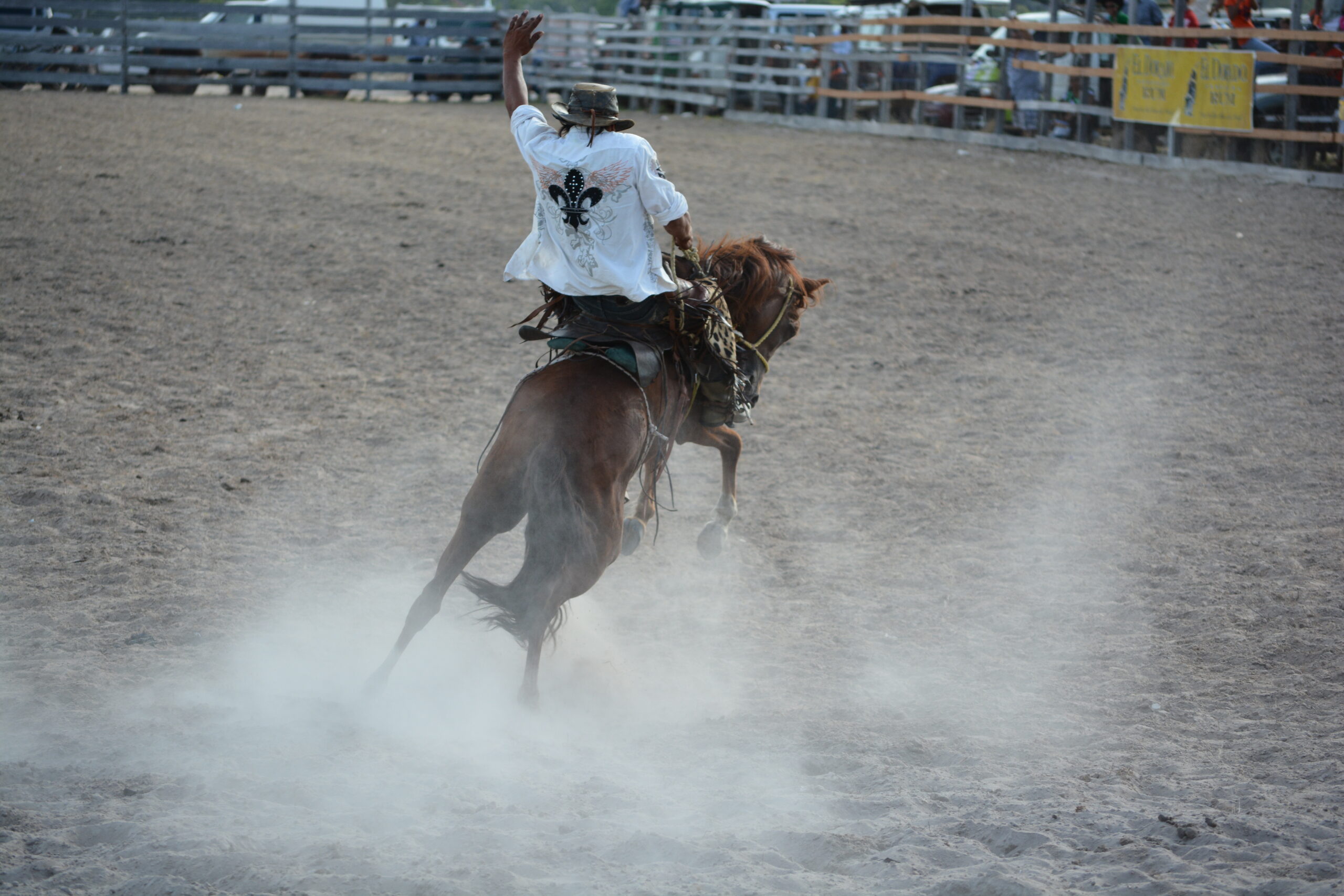 Indigenous cowboys at Rupununi Rodeo showcasing Makushi culture
